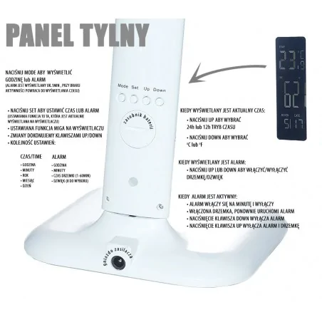 Lampki-biurkowe - lampka biurkowa led z wyświetlaczem, zegar, termometr, budzik hd1408s 94052040 rum-lux 