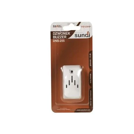 Gongi-elektryczne - gong przewodowy dzwonek biały buzzer 110-230v dns-255 zamel 