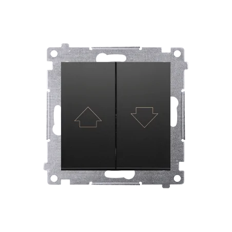 Wylaczniki-zaluzjowe - przycisk żaluzjowy pojedynczy czarny mat simon 54 dzp1.01/49 kontakt-simon 