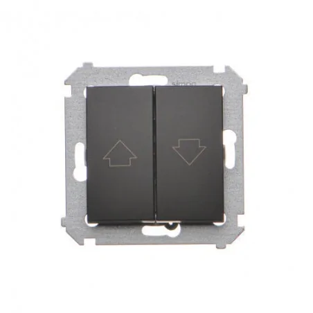 Wylaczniki-zaluzjowe - przycisk żaluzjowy do sterowania jedną roletą z wielu miejsc czarny mat dzp1w.01/49 simon 54 kontakt-simon 