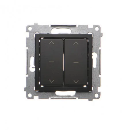 Wylaczniki-zaluzjowe - włącznik żaluzjowy podwójny czarny mat  simon 54 dzw2.01/49 kontakt-simon 