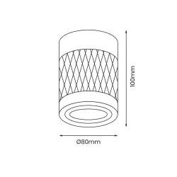 Oprawy-sufitowe - oprawa sufitowa tuba z wzorkiem regulowana w kolorze białym gu10 bima ml7686 eko-light 