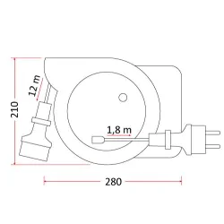 Przedluzacze-elektryczne - przedłużacz ścienny zwijany 14m automat 12m + 2m pz-s2 rum-lux 