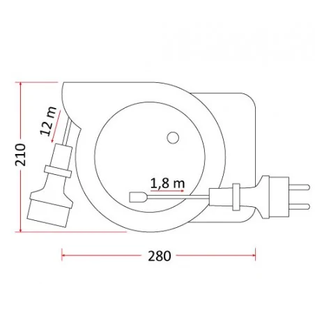 Przedluzacze-elektryczne - przedłużacz ścienny zwijany 14m automat 12m + 2m pz-s2 rum-lux 