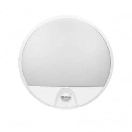 Oprawy-led-zewnetrzne - okrągły plafon led na zewnątrz z czujnikiem ruchu biały 15w 4000k ip54 agat or-op-6112wlpmr4 orno 