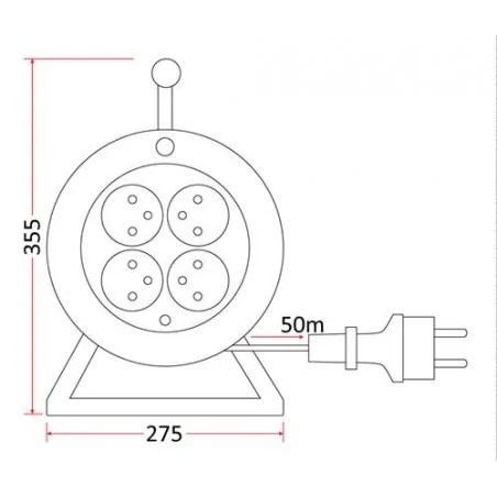 Przedluzacze-bebnowe - przedłużacz szpulowy na bębnie w gumie 3x1,5 psg/4-3-50m 85444290 rum-lux 