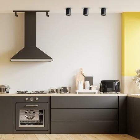 Oprawy-sufitowe - oprawa sufitowa tuba czarna walec polska produkcja ip20 gu10 bima ml7011 eko-light 