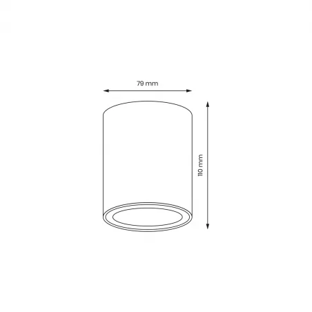 Oprawy-sufitowe - oprawa sufitowa tuba czarna walec polska produkcja ip20 gu10 bima ml7011 eko-light 