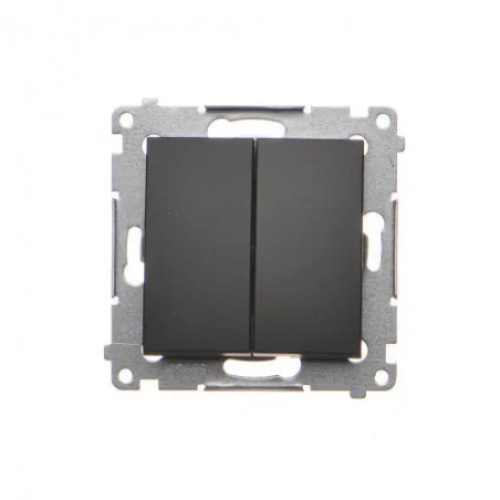 Wylaczniki-podwojne - przycisk podwójny zwierny dwuobwodowy czarny mat dp2.01/49 simon 54 kontakt-simon 