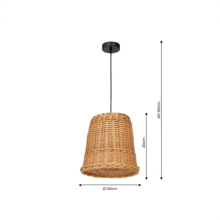 Lampy-sufitowe - lampa sufitowa wiklinowy koszyk  drewno boho vimini wood e27 mlp7990 eko-light 