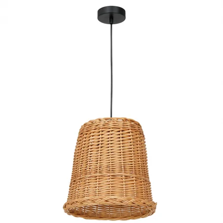 Lampy-sufitowe - lampa sufitowa wiklinowy koszyk  drewno boho vimini wood e27 mlp7990 eko-light 