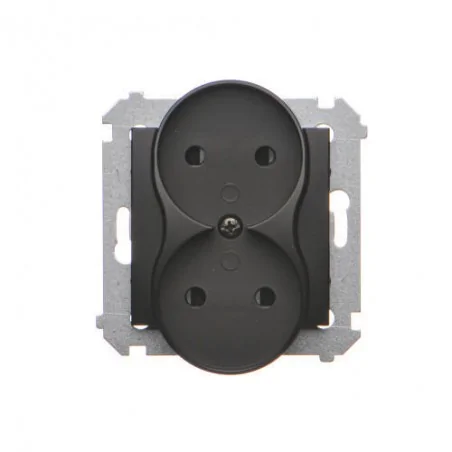 Gniazda-elektryczne - gniazdo podtynkowe podwójne bez uziemienia czarny mat dg2mz.01/49 simon 54 kontakt-simon 