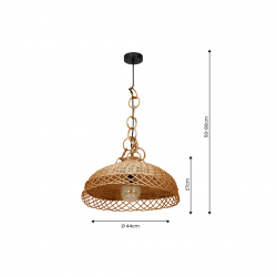 Lampy-sufitowe - wiklinowa lampa sufitowa w stylu eko drewno boho vimini wood e27 mlp7996 eko-light 