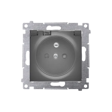 Gniazda-pojedyncze-podtynkowe - gniazdo pojedyncze ip44 z uszczelką do ramek premium czarny mat dgz1bz.01/49a simon 54 kontakt-simon 