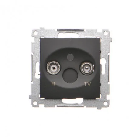 Gniazda-antenowe - gniazdo antenowe r-tv końcowe separowane czarny mat simon 54 dak.01/49 kontakt-simon 