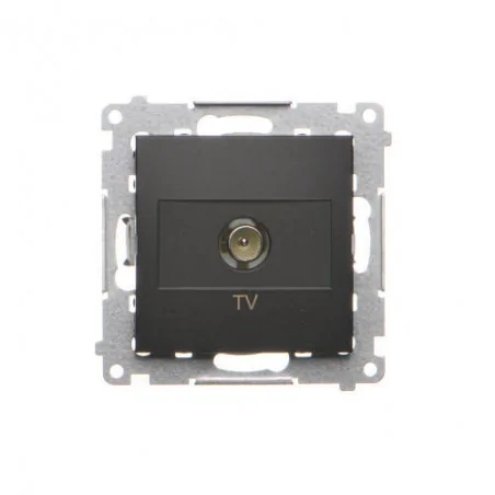 Gniazda-antenowe - gniazdo antenowe tv pojedyncze końcowe czarny mat metalizowany simon 54 dak1.01/49 kontakt-simon 