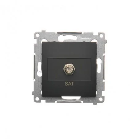 Gniazda-antenowe - gniazdo antenowe typu „f” pojedyncze czarny mat dasf1.01/49 simon 54 kontakt-simon 