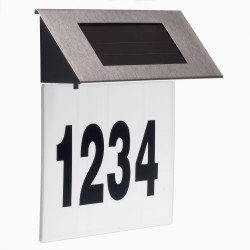 Kinkiety-ogrodowe - lampa solarna led z podświetlanym numerem domu z czujnikiem zmierzchu shn-1 rum-lux 
