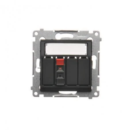 Gniazda-glosnikowe - gniazdo głośnikowe 1-krotne z polem opisowym czarny mat simon 54 dgl31.01/49 kontakt-simon 