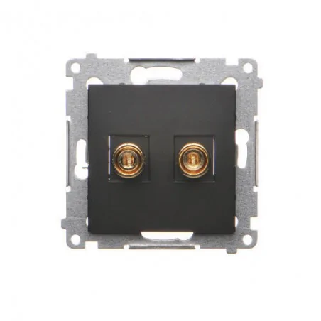 Gniazda-glosnikowe - czarne gniazdo głośnikowe pojedyncze simon 54 dgl2.01/49 kontakt-simon 