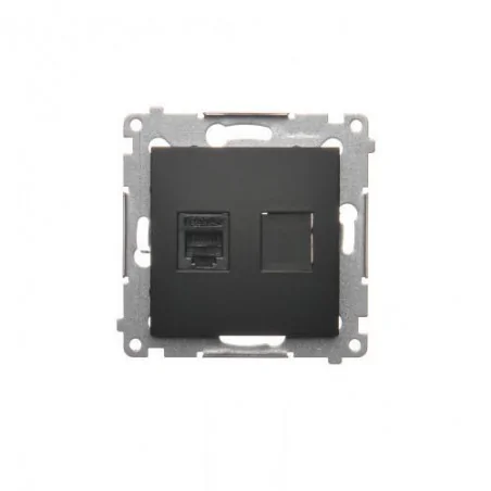 Gniazda-telefoniczne - gniazdo telefoniczne pojedyncze rj12 czarny mat simon 54 dt1.01/49 kontakt-simon 