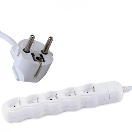 Listwy-zasilajace - białą listwa zasilająca 5 gniazd z uziemieniem 5m pm/5-3-5m rum-lux 