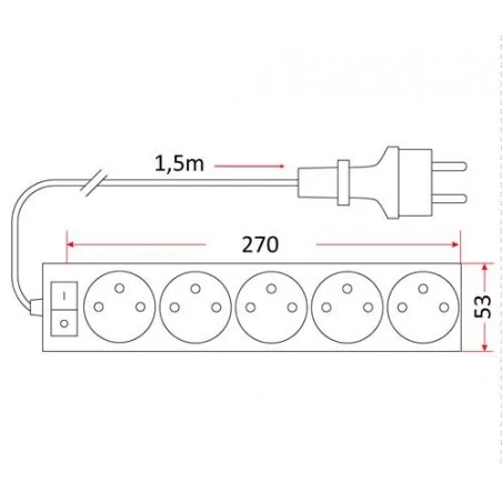 Listwy-zasilajace - listwa zasilająca z włącznikiem 5 gniazd 1,5m pm/5-3-1,5m+w rum-lux 
