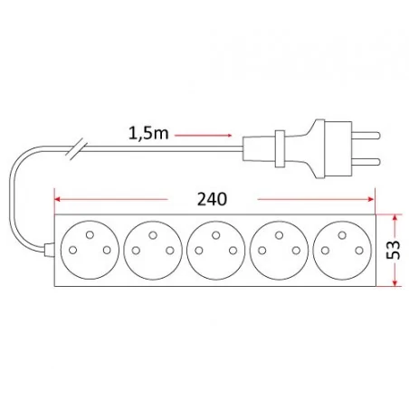 Listwy-zasilajace - przedłużacz mieszkaniowy 5 gniazdowy z/u 1,5m pm/5-3-1,5 rum-lux 