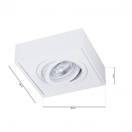 Oswietlenie-sufitowe - kwadratowa oprawa podtynkowa biała 1xgu10 7w nusa ml0039 eko-light 