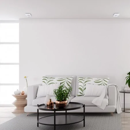 Oswietlenie-sufitowe - kwadratowa oprawa podtynkowa biała 1xgu10 7w nusa ml0039 eko-light 