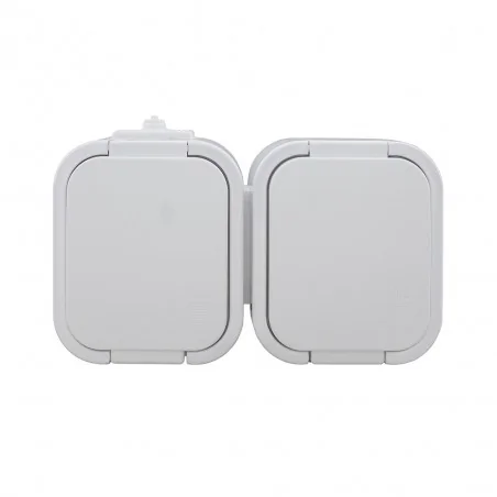Gniazda-podwojne-natynkowe - gniazdo podwójne natynkowe do piwnicy białe z klapką b2 nt-6b2 9001083 abex 