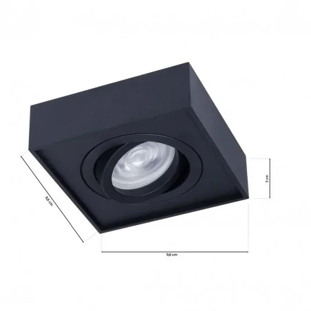 Oswietlenie-sufitowe - czarna lampa podtynkowa ruchoma gu10 7w nusa ml0046 eko-light 