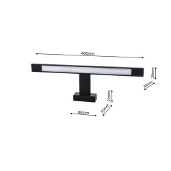 Kinkiety-lazienkowe - kinkiet czarny łazienkowy 40cm 7w led shine black ml4379 eko-light 