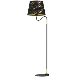 Lampy-stojace - lampa stojąca czarno-złota 160cm e27 hermes mlp7284 eko-light