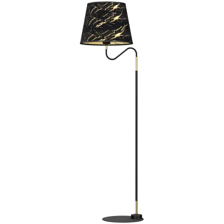 Lampy-stojace - lampa stojąca czarno-złota 160cm e27 hermes mlp7284 eko-light 