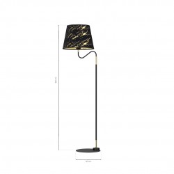 Lampy-stojace - lampa stojąca czarno-złota 160cm e27 hermes mlp7284 eko-light 