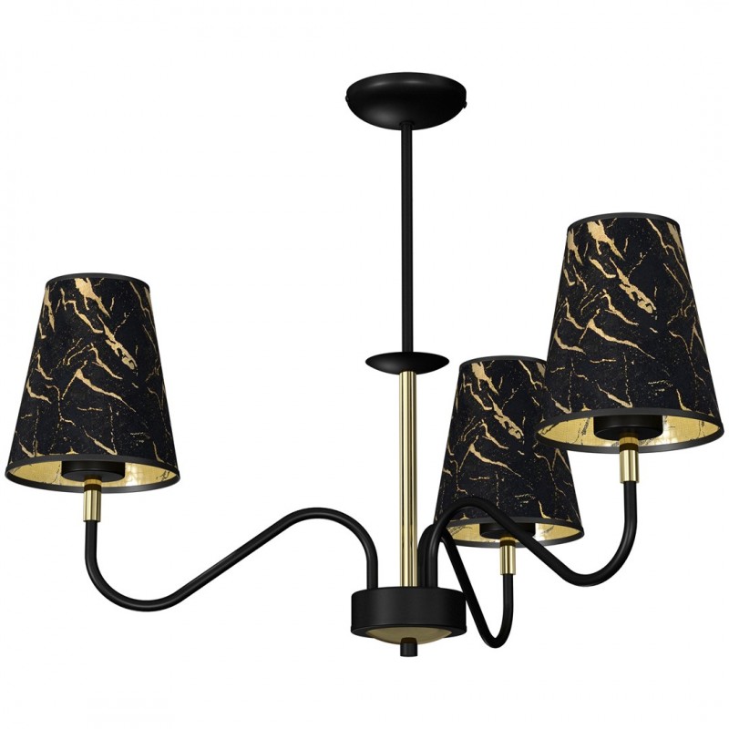 Lampy-sufitowe - oświetlenie wiszące 52cm czarno-złota 3xe27 hermes mlp7281 eko-light firmy EKO-LIGHT 