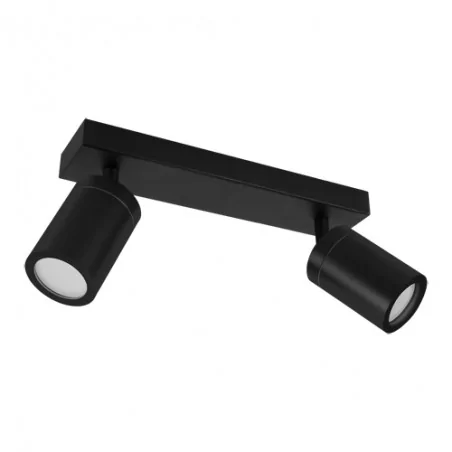 Oprawy-sufitowe - podwójna oprawa ścienno-sufitowa do łazienki ruchoma czarna 2xgu10 ip44 tenor 04071 ideus 
