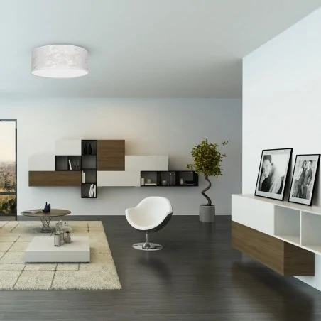 Lampy-sufitowe - biała lampa sufitowa okrągła ø50cm 3xe27 senso white/gold mlp7307 eko-light 