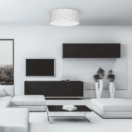 Lampy-sufitowe - biała lampa sufitowa okrągła ø50cm 3xe27 senso white/gold mlp7307 eko-light 