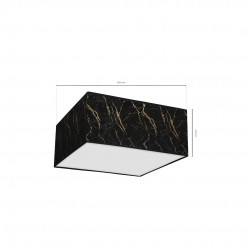 Lampy-sufitowe - kwadratowe oświetlenie sufitowe czarno-złote 40cm 2xe27 senso black/gold mlp7292 eko-light 