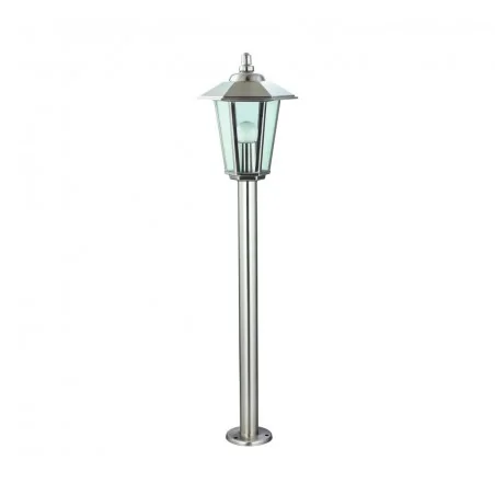 Lampy-ogrodowe-stojace - stojąca wysoka lampa ogrodowa srebrna latarnia 80cm e27 vo1965 jupiter volteno 