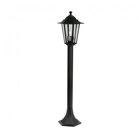 Lampy-ogrodowe-stojace - słupek ogrodowy typu latarnia czarna metalowa 80cm e27 vo0567 luna  volteno 