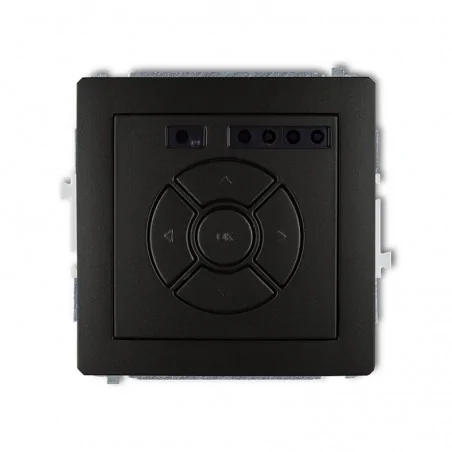 Wylaczniki-zaluzjowe - sterownik roletowy elektroniczny podtynkowy (sterowanie lokalne i pilotem, sterowanie strefą) czarny mat deco 12dsr-3 karlik 