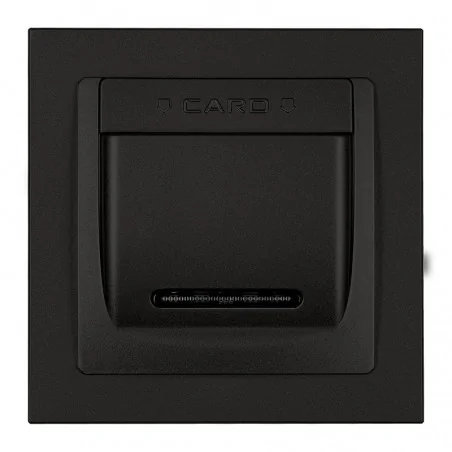 Wlaczniki-hotelowe - włącznik hotelowy z ramką podtynkowy czarny mat deco 12dsh-1 karlik 