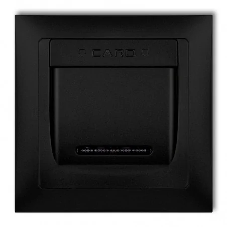 Wlaczniki-hotelowe - czarny włącznik hotelowy podtynkowy z ramką deco soft 12dshso-1 karlik 