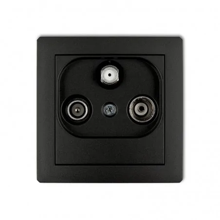 Gniazda-antenowe - gniazdo abonenckie rtv-sat końcowe multimedialne (internet) czarny mat deco 12dgm karlik 