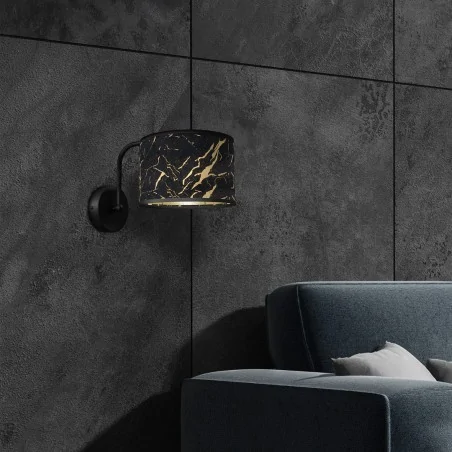 Kinkiety-do-salonu - lampa ścienna czarno-złota e27 senso black/gold mlp7290 eko-light 