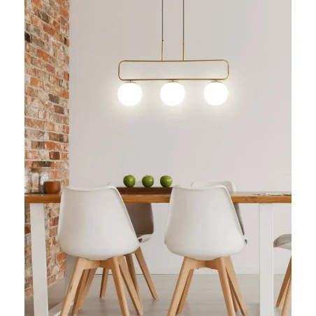 Lampy-sufitowe - lampa wisząca mosiądz + biały 3xg9 jove 33-01573 candellux 