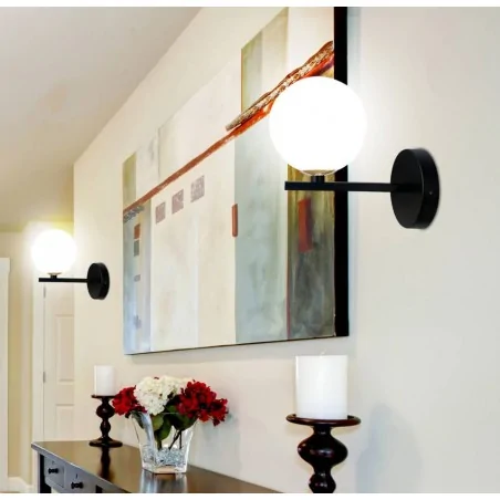 Kinkiety-do-salonu - kinkiet okrągły czarno - biały loft 1xg9 20cm kama 21-01221 candellux 